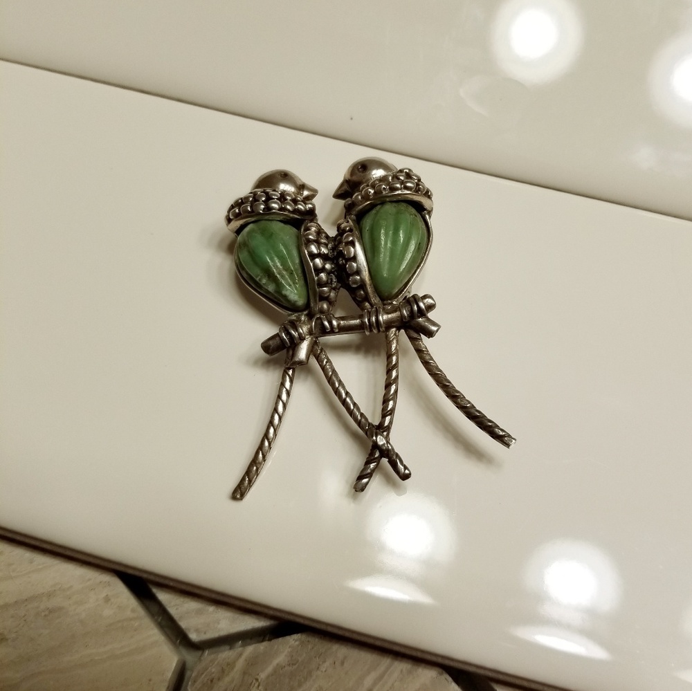 Laria Sterling Silver Lovebirds Pin